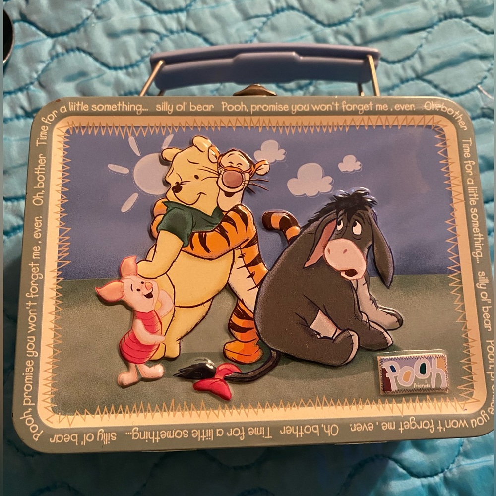 90’s Winnie the Pooh small Lunch box collectible Metal